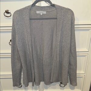 Verve Ami Gray Open-Front Cardigan Soft Knit Sweater